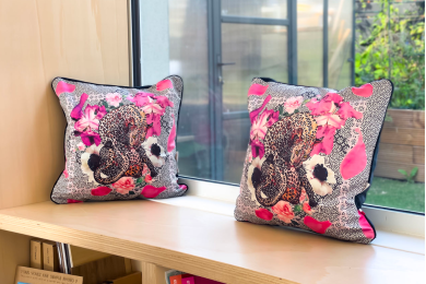 Coussin Velours Imprimé